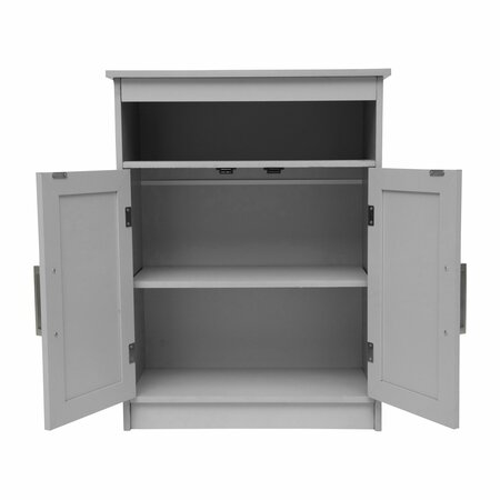 Flash Furniture Vega Cabinet Organizer w/Two Magnetic Close Doors, In-Cabinet Adjust Shlf, and Upper Opn Shelf, Gry FS-VEGA-BATH-4-GY-GG
